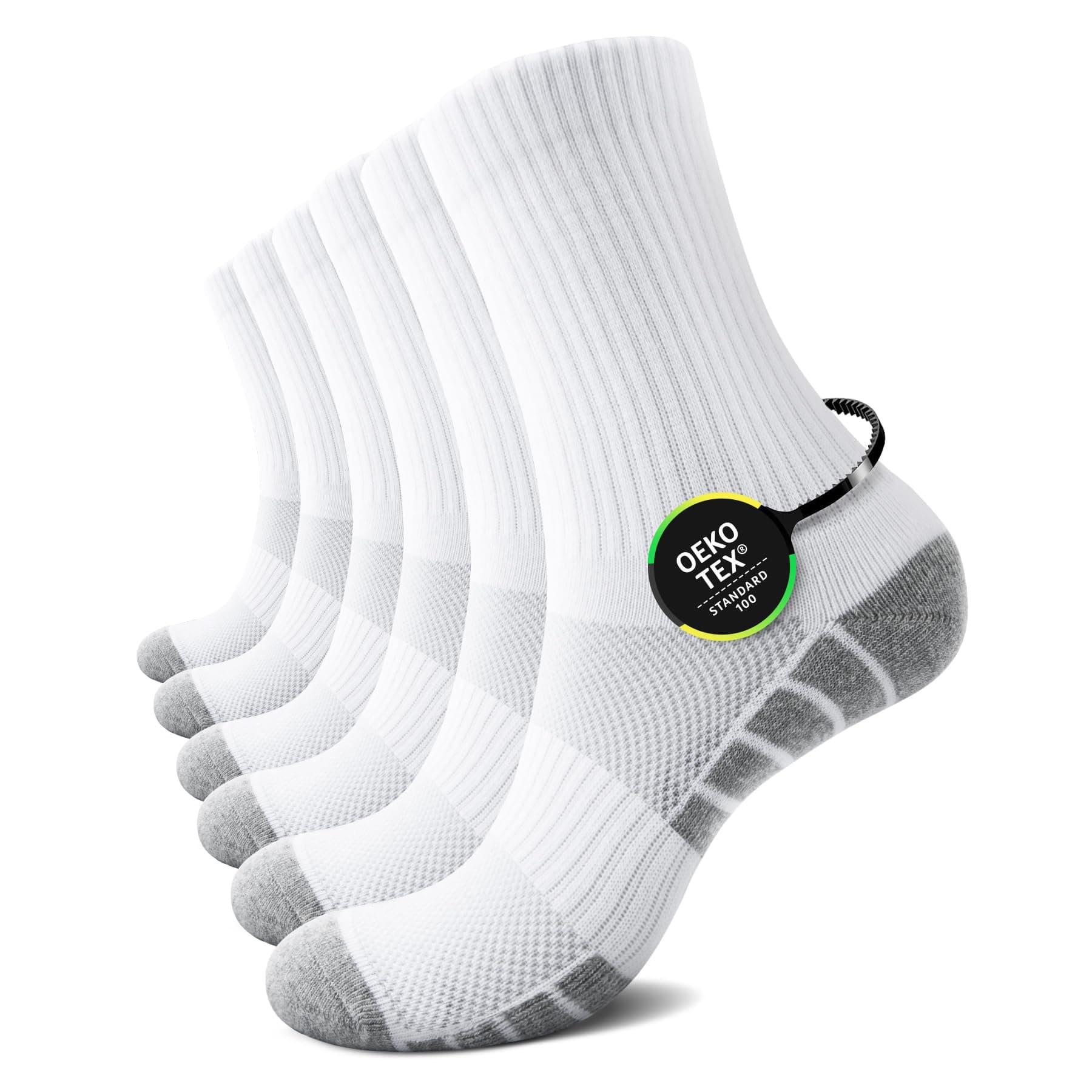 6 Paar Socken Herren Damen Tennissocken Sportsocken Laufsocken Wandersocken Atmungsaktive Baumwolle Herrensocken Schwarz Weiß Grau Weiß*6 39-42 Angebot bei HelloDeals