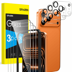 SPARIN Panzer Schutz Glas für iPhone 17 Pro Max, mit Montagerahmen, 3 Stück Schutzfolie und 3 Stück Kameraschutz, 9H Härte, Kratzfest, Stoßfest, HD-Klar, Blasenfrei iPhone 17 Pro Max 6.9 Zoll Angebot bei HelloDeals