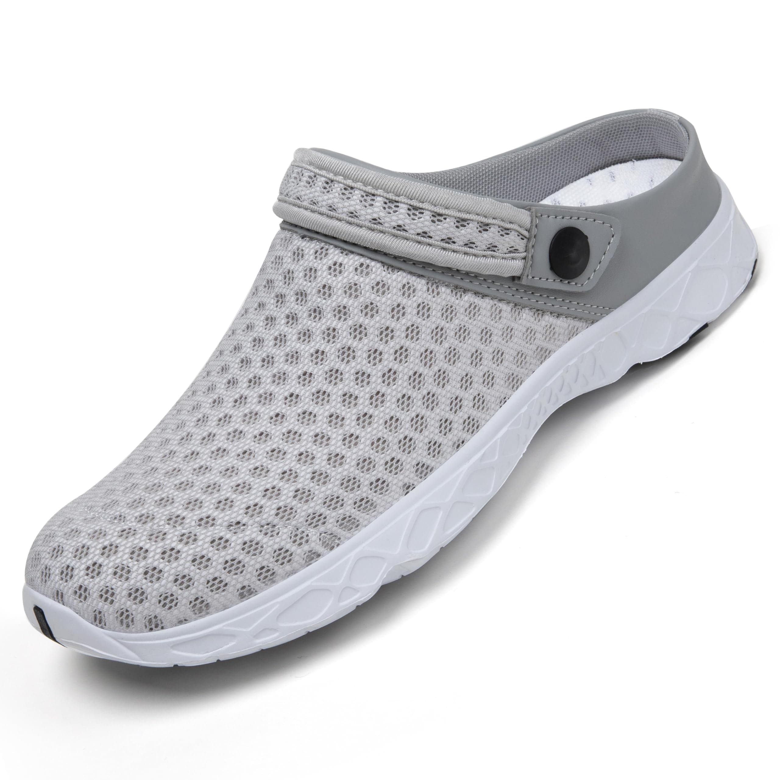 SAGUARO Unisex Clogs Sommer Hausschuhe Leicht Gartenschuhe Gr. 36-48 42 EU Weiß Grau Angebot bei HelloDeals
