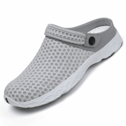 SAGUARO Unisex Clogs Sommer Hausschuhe Leicht Gartenschuhe Gr. 36-48 42 EU Weiß Grau Angebot bei HelloDeals