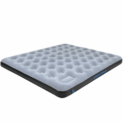 High Peak Unisex King Comfort Plus Luftbett, mit integrierte Fußpumpe und Anti-Rutsch Funktion, atmungsaktiv, robust, Oberseite weich, für Indoor und Outdoor, grau/blau/schwarz, 200 x 185 x 20 cm Angebot bei HelloDeals