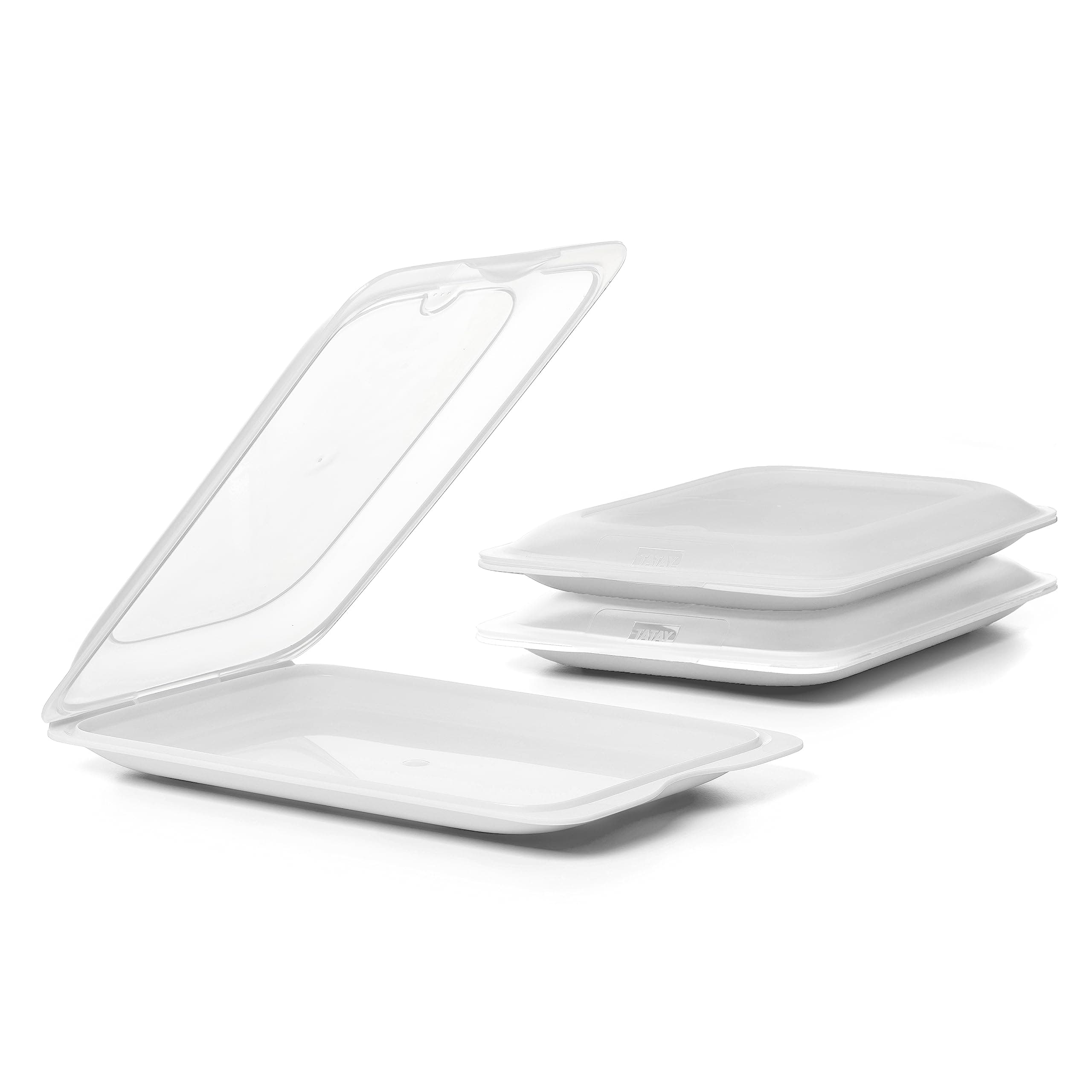 TATAY Aufschnittboxen für Kühlschrank | 3er Set Standard | Frischhaltedosen mit Deckel, Stapelbar | Geeignet für Gefrierschrank, Mikrowelle und Spülmaschine | BPA-frei, 17x3,2x25,2 cm, Weiß Weiß - 3 Standard Angebot bei HelloDeals