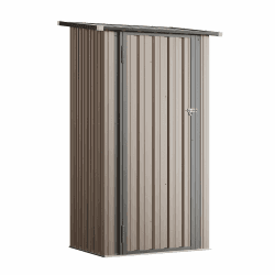 Aoxun Metallschuppen mit abschließbaren Türen, 90 x 50 cm, Metallschuppen für den Außenbereich, Stahl-Werkzeugschuppen für Terrasse, Garten, Hinterhof und Rasen, Braun Braun 3×2 ft Angebot bei HelloDeals