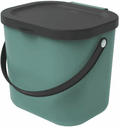 Rotho Albula Biomülleimer 6l mit Deckel und Henkel für die Küche, Kunststoff (PP) BPA-frei, dunkelgrün/anthrazit, 6l (23,5 x 20,0 x 20,8 cm) Angebot bei HelloDeals