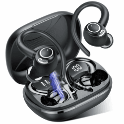 Jesebang Bluetooth Kopfhörer Sport, in Ear Kopfhörer Kabellos Bluetooth 5.4 mit HD Mic, Herausragender Sound, 40 Std Spielzeit, Comfort Fit, Dual LED-Anzeige, IP7 Wasserdicht Ohrhörer mit Ohrhaken Schwarz Angebot bei HelloDeals