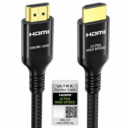 Etseinri 10K 8K HDMI 2.1 Kabel 2M, Zertifiziert 48Gbps Ultra High Speed HDMI® Kabel 4K 240Hz 165Hz 144Hz 120Hz 8K 60Hz 10K 0.01ms eARC HDCP2.3 HDR10+ Dolby Vision für Gaming Monitore TV Projektor Schwarz 2Meter 1 Angebot bei HelloDeals