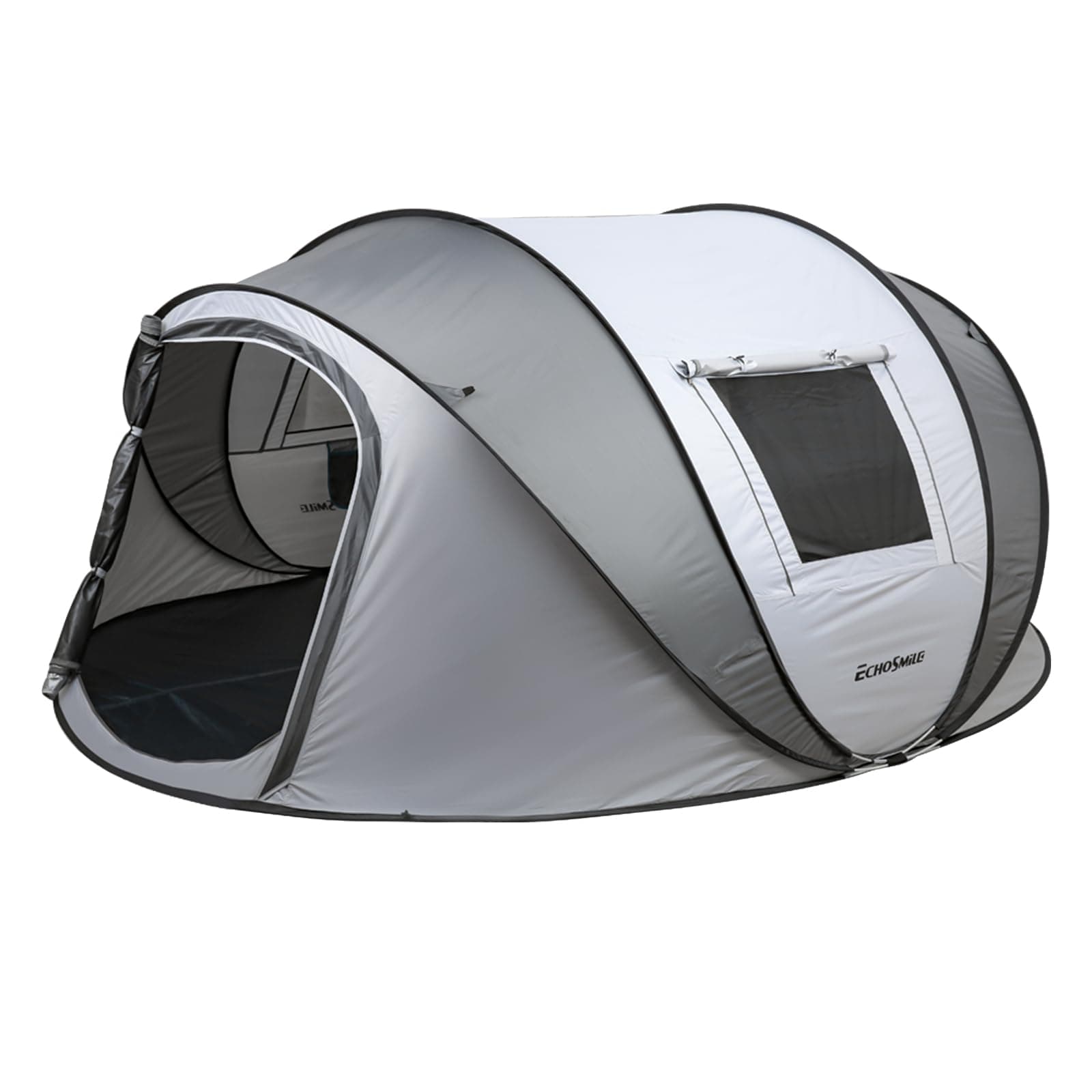 EchoSmile Pop up Zelt 4-8 Personen, Wurfzelt Wasserdicht mit 2 Belüftungsfenstern, Familienzelt & Campingzelt für Picknick, Wandern und Outdoor Aktivitäten Weiß & Grau(5-8 Personen) Angebot bei HelloDeals