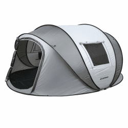 EchoSmile Pop up Zelt 4-8 Personen, Wurfzelt Wasserdicht mit 2 Belüftungsfenstern, Familienzelt & Campingzelt für Picknick, Wandern und Outdoor Aktivitäten Weiß & Grau(5-8 Personen) Angebot bei HelloDeals