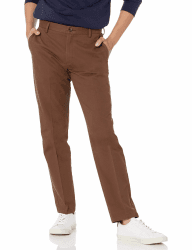 Amazon Essentials Herren Knitterfreie Flatfront-Chinohose in schmaler Passform 32W / 30L Braun Angebot bei HelloDeals