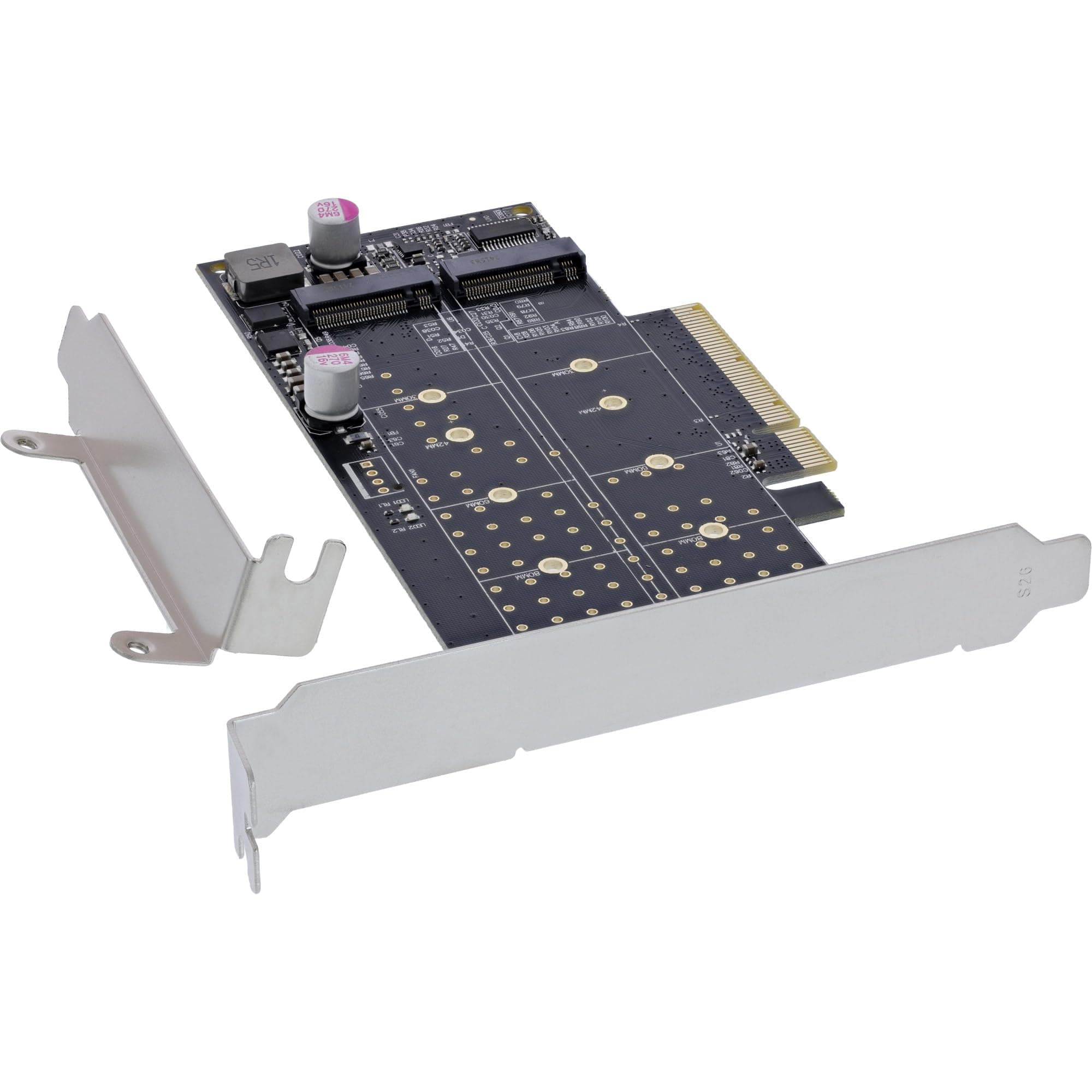 InLine PCI Express Karte zu 2X intern NVMe M.2 Key M - Bifurcation, PCIe x8, inkl. Low Profile Slotblech, 76660N Angebot bei HelloDeals