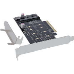 InLine PCI Express Karte zu 2X intern NVMe M.2 Key M - Bifurcation, PCIe x8, inkl. Low Profile Slotblech, 76660N Angebot bei HelloDeals