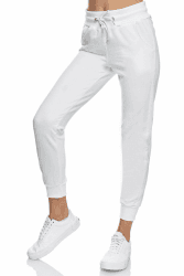 Smith & Solo Jogginghose Damen – Sporthose Frauen Baumwolle| Sweatpants Slim Fit Freizeithose Lang | Trainingshose Fitness High Waist – Jogger Laufhosen Modern M Weiß Angebot bei HelloDeals