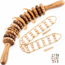 Massageroller Rücken Mit Griff Maderotherapie Set Anti Cellulite Massagegerät Massage Holz Geeignet Für Nacken,Beine,Rücken,Körper,2 Stück,Natürliche Holzfarbe Angebot bei HelloDeals