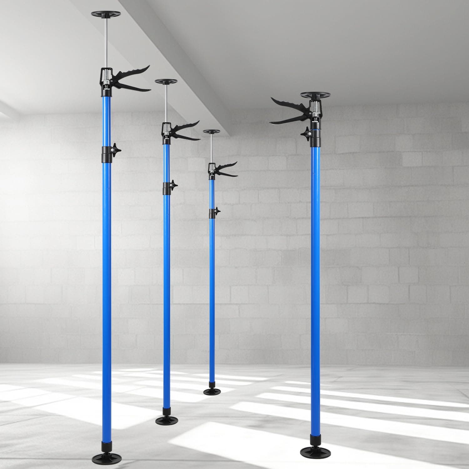 4er Set Deckenstütze, Montagestütze bis 50kg Tragkraft,Teleskopstützen bis 45°,Montagestütze 115-290cm,Einhandstütze für Wände, Decken,Stützen Höhenverstellbar,Deckenstützen aus Stahl 4er-Set Angebot bei HelloDeals