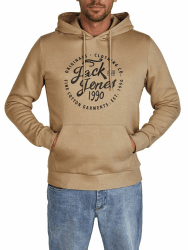 JACK & JONES Hoodie Herren Regular Fit JJEADRIAN Kapuzenpullover Pullover Sweater Print Schwarz Grau Grün Braun Beige Blau S M L XL XXL 3XL 4XL 5XL 6XL 7XL 8XL L Crockery Angebot bei HelloDeals