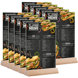 A5 Ständer Tischaufsteller Aufsteller (10 Stück) A5-Menühalter aus Holz, A5 T-Ständer Werbeaufsteller Menükartenhalter aus Glasklar Acryl für Restaurants Speisekarten Dokumente Büro A5 (10er-Pack) Angebot bei HelloDeals