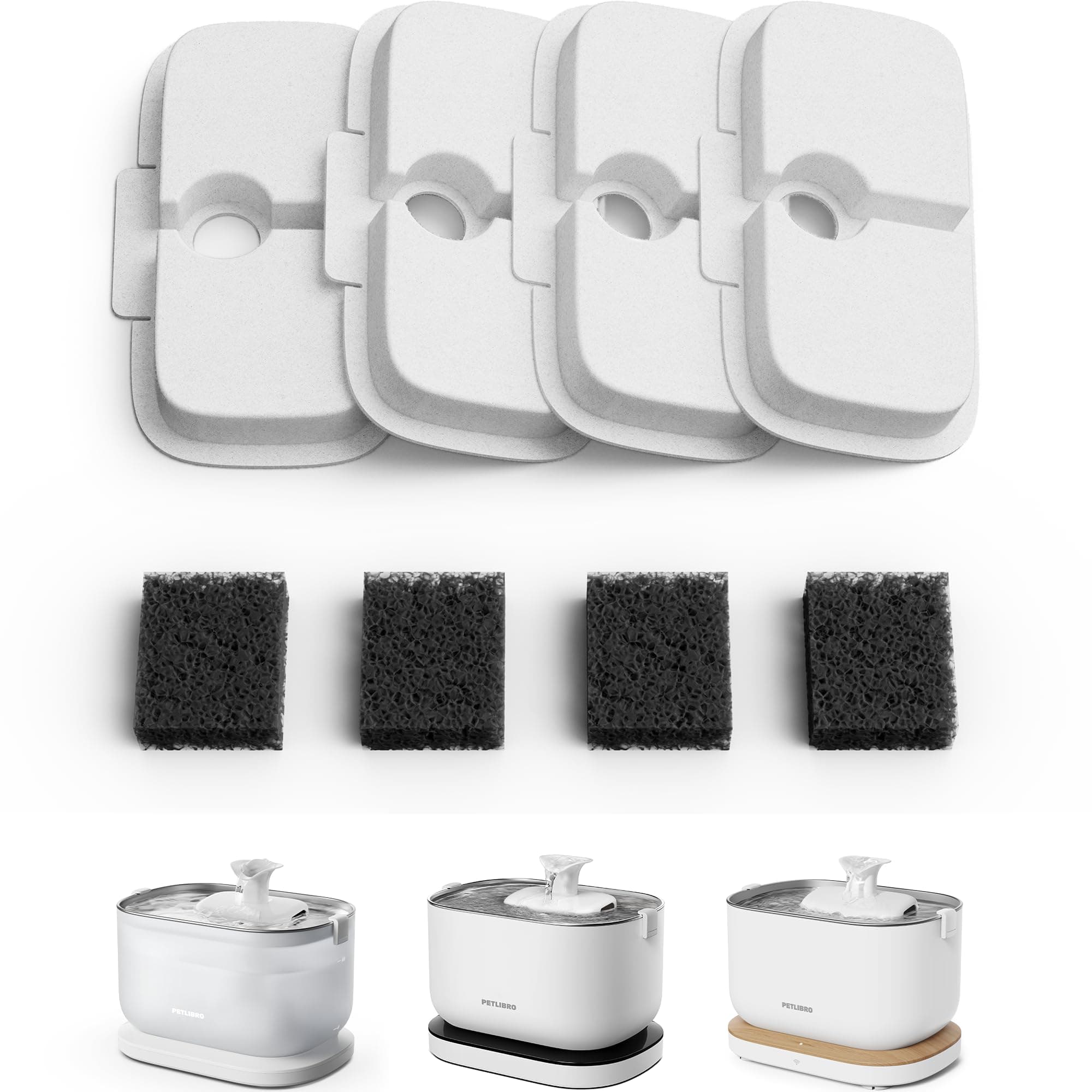 PETLIBRO Katzenbrunnen Filter 4er Pack für Dockstream Trinkbrunnen für Katze PLWF005, PLWF115, PLWF105, 2-Monats-Set Ersatzfilter für Katzentrinkbrunnen Weiß 4 pack filter Angebot bei HelloDeals