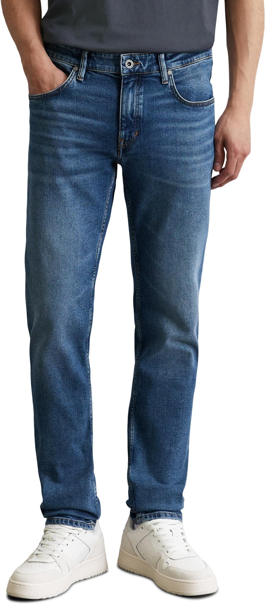 Marc O'Polo Herren Jeanshose mit Stretch-Anteil Shaped Fit 36W / 34L Blau Angebot bei HelloDeals