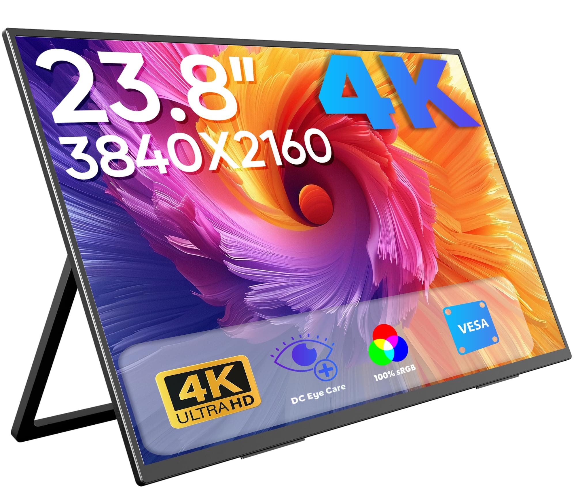 MAGICRAVEN 23.8 Zoll Portable Monitor 4K, 3840x2160 UHD Tragbarer Monitor 4K, Laptop Bildschirm Erweiterung, 100% sRGB Mobiler Monitore, Laptop Screen Extender für Laptop/PC/Mac/PS5/4/X-BO A1-Schwarz Angebot bei HelloDeals