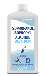 Maxxi Clean | Reines Isopropanol (99,9%) Reinigungsalkohol | 1x 750 ml Fettlöser & Lösungsmittel | Rubbing Alcohol Isopropylalkohol Alkohol-Reiniger Reinigungsalkohol Flasche 750 ml (1er Pack) Angebot bei HelloDeals