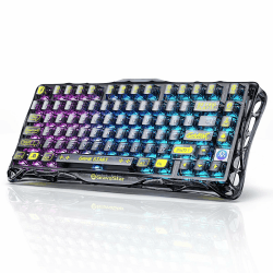 GravaStar Mercury K1 Lite 75% Gaming Tastatur, Gasket Hot Swap Gaming Tastatur Kabellos mit RGB Hintergrundbeleuchtung, BT5.0/2.4G/USB-C, Mechanische Tastatur für Win/Mac, QWERTY Transparentes Schwarz QWERTY-US Layout Angebot bei HelloDeals