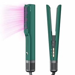 Air Haarglätter, PARWIN PRO BEAUTY Ionen Air Glätteisen, Nass bis Trocken, Ohne Heizplatten, Glätten mit Luft, Max.ca. 160 ℃, für Mittleres Haar und Langes Haar(35-75cm), 1200W, Dunkelgrün Angebot bei HelloDeals