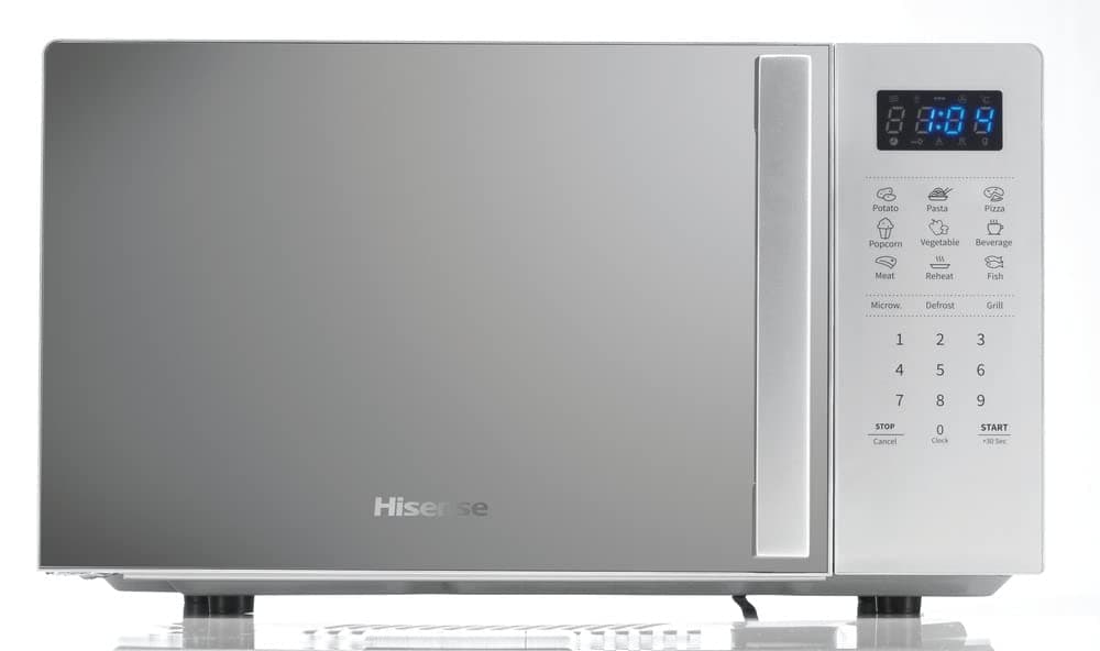 Hisense H20MOMS4HG Mikrowelle mit elektronischer Steuerung, Fassungsvermögen 20 l, Leistung 700 W, Leistung 800 W, LED-Anzeige mit Touch-Bedienelementen, Grillfunktion, silberfarben Angebot bei HelloDeals