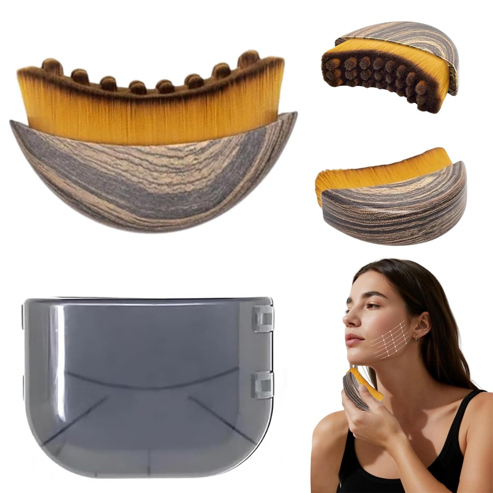 Lymphatische Gesichtsbürste, Lymphatic Contour Face Brush, Lymphbürsten gesicht für Empfindliche Haut für Gesicht, Kinn und Jawline Sculpting 8 x 6 cm Angebot bei HelloDeals