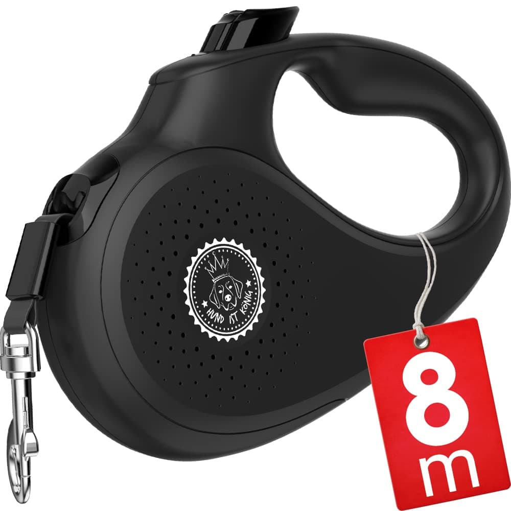 HUND IST KÖNIG Rollleine Hundeleine 8m für kleine & große Hunde | Hochwertige Hundeleine ausziehbar mit bequemen Griff | Robuste Ausziehleine | bis 50kg L | 8m | bis 50kg Schwarz Angebot bei HelloDeals