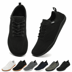 Geweo Barfuss Schuhe Damen Herren Barfußschuhe Laufschuhe Barfuß Sneaker Breite Zehenbox Zero-Drop Sohle Leicht Atmungsaktiv rutschfest Gr.37-47 43 EU Schwarz Angebot bei HelloDeals
