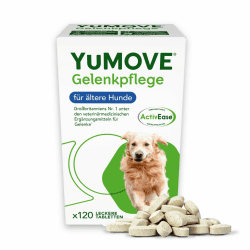 YuMOVE Gelenktabletten Hund 120 Tabletten - Gelenke & Beweglichkeit Altere Hunde 8+ Jahre - 170mg Jede Tablette Patent Angemeldet ActivEase Grünlippmuschel Hund - Mit Glucosamin, Chondoitin & Omega-3 Ältere Hunde - 120 Tabletten Angebot bei HelloDeals