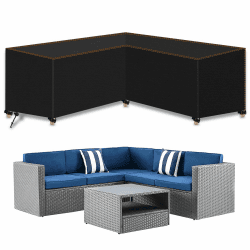 L-Form Abdeckung Gartenmöbel, Lounge Gartenmöbel Abdeckplane Wasserdicht Winddicht Sitzgruppe, 420D Oxford Gewebe Schutzhülle Gartenmöbel für L Form Ecksofa 250 x250 x110cm Angebot bei HelloDeals