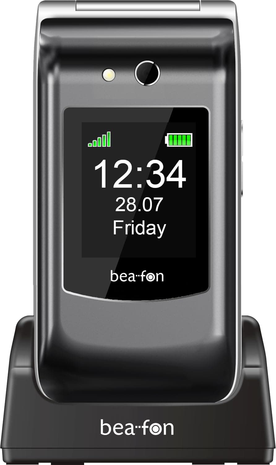 Beafon, SL646, Silverline, Seniorenhandy mit SOS Notruftaste, Klapphandy, Großtastentelefon, XXL Farbinnen- Außendisplay, Ladeschale, Fotokontakanzeige, Kamera Angebot bei HelloDeals