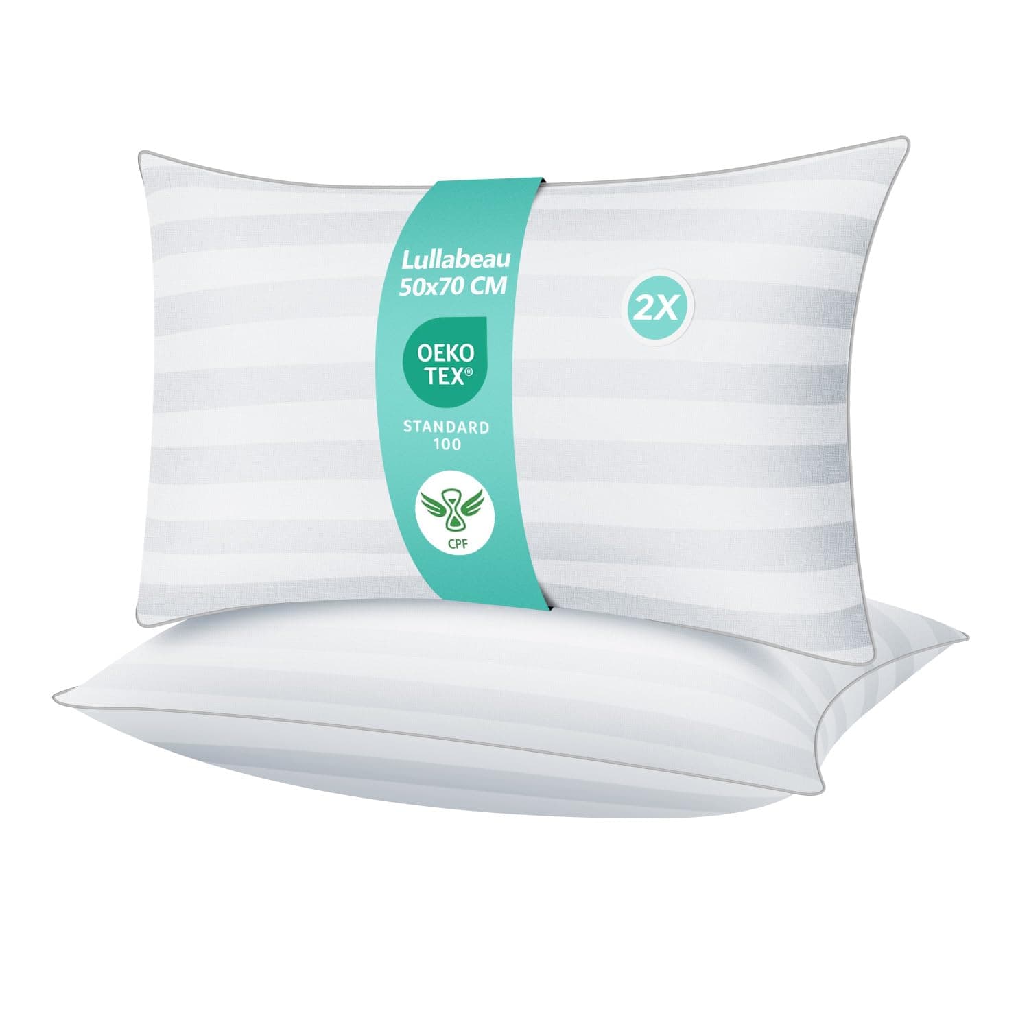 Kopfkissen 50 x 70 cm 2er Set, Premium weiche Kissen, luxuriöse Hotelqualität, Klassische Kissen, atmungsaktives und weiches Kissen, waschbar, ideal für Seiten, Rücken und Bauchschläfer Angebot bei HelloDeals