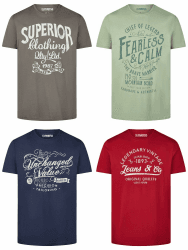 riverso Tshirt Herren Baumwolle Regular Fit RIVLeon 4er Set Pack Rundhals Kurzarm Sommer Tee Shirt Print Grün Blau Weiß Grau Rot Orange S M L XL XXL 3XL 4XL 5XL XL Farbmix 27 Angebot bei HelloDeals