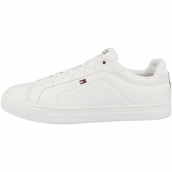 Tommy Hilfiger Herren Sneaker Low Icon Court Leather Flag Essential 43 EU Weiß Angebot bei HelloDeals