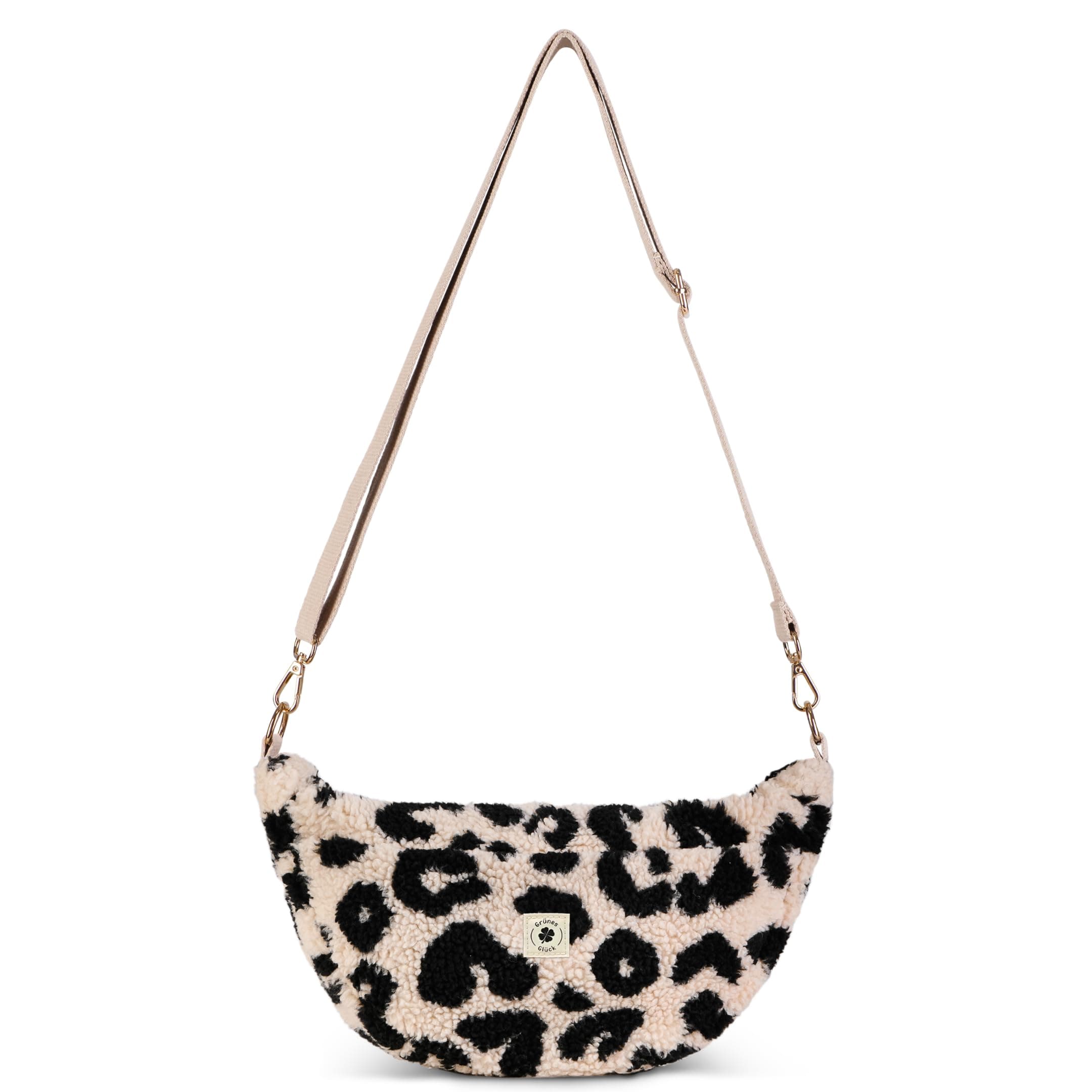 Teddy Moon Bag Damen mit Innen & Außentasche | Perfekt als Crossbody Bag mit verstellbarem Gurt | Teddy Tasche Damen auch als Kinderwagen Organizer geeignet Leo Ecru Large Angebot bei HelloDeals