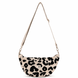 Teddy Moon Bag Damen mit Innen & Außentasche | Perfekt als Crossbody Bag mit verstellbarem Gurt | Teddy Tasche Damen auch als Kinderwagen Organizer geeignet Leo Ecru Large Angebot bei HelloDeals