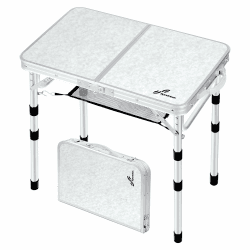 Sportneer Klappbarer Campingtisch, höhenverstellbar, Kleiner Klapptisch, tragbare Campingtische (60 cm L x 40 cm B (4 Höhen)) mit Netzschicht für Outdoor Weiß 60*40cm(4 Höhe) Angebot bei HelloDeals