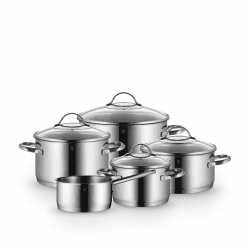 WMF Provence Plus Topfset 5-teilig für Induktion und alle Herdarten, Töpfe aus Cromargan Edelstahl mit Glasdeckel, breitem Schüttrand, spülmaschinenfest, unbeschichtet, Kochtopfset für gesundes Kochen Angebot bei HelloDeals