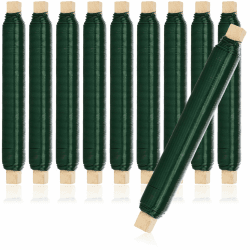 com-four® 10x Blumenwickeldraht-Set, Bindedraht in grün auf Holzstab gewickelt, Stärke 0,65 mm, 1000 g (Grün - 10 Stück) Angebot bei HelloDeals