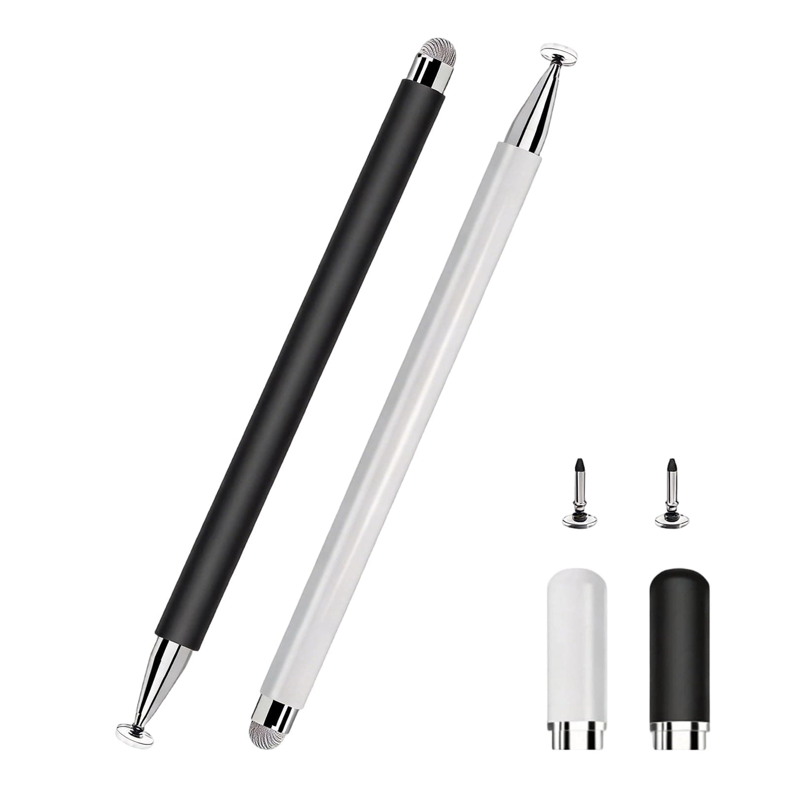 2er Set Tablet Stift Für Alle Tablets Mit 2 in 1 Stylus Design, Universal Touch Pen Stift Für Handy, Touchscreen Stift Für Alle Tablets,Kompatibel Mit iPad, Samsung, Huawei, Android, Weiß/Schwarz Angebot bei HelloDeals