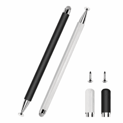 2er Set Tablet Stift Für Alle Tablets Mit 2 in 1 Stylus Design, Universal Touch Pen Stift Für Handy, Touchscreen Stift Für Alle Tablets,Kompatibel Mit iPad, Samsung, Huawei, Android, Weiß/Schwarz Angebot bei HelloDeals