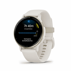 Garmin Vivoactive 5 42mm - GPS-Smartwatch mit 1,2" AMOLED Touchdisplay, bis zu 11 Tage Akkulaufzeit, Fitness- und Gesundheitsfunktionen, 30+ Sport-Apps, Musik, GarminPay Elfenbein/Cremegold Angebot bei HelloDeals