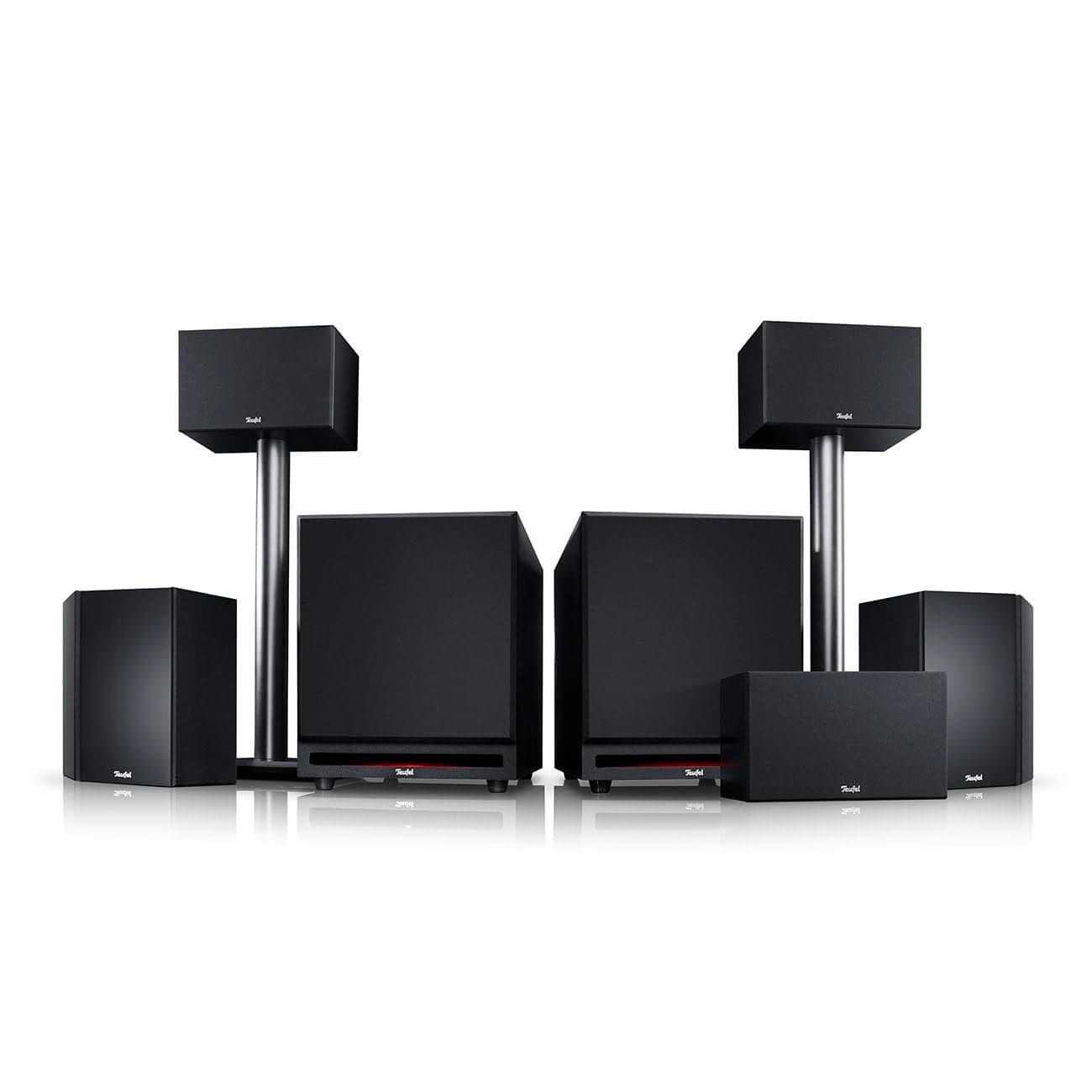 Teufel System 6 THX 5.2 Heimkino Set mit THX-Select Lizenz, Kino-Atmosphäre, Filmton und Musikwiedergabe auf THX-Niveau, 2 Mächtiger Subwoofer(kabellos optional) - schwarz Angebot bei HelloDeals