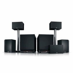 Teufel System 6 THX 5.2 Heimkino Set mit THX-Select Lizenz, Kino-Atmosphäre, Filmton und Musikwiedergabe auf THX-Niveau, 2 Mächtiger Subwoofer(kabellos optional) - schwarz Angebot bei HelloDeals