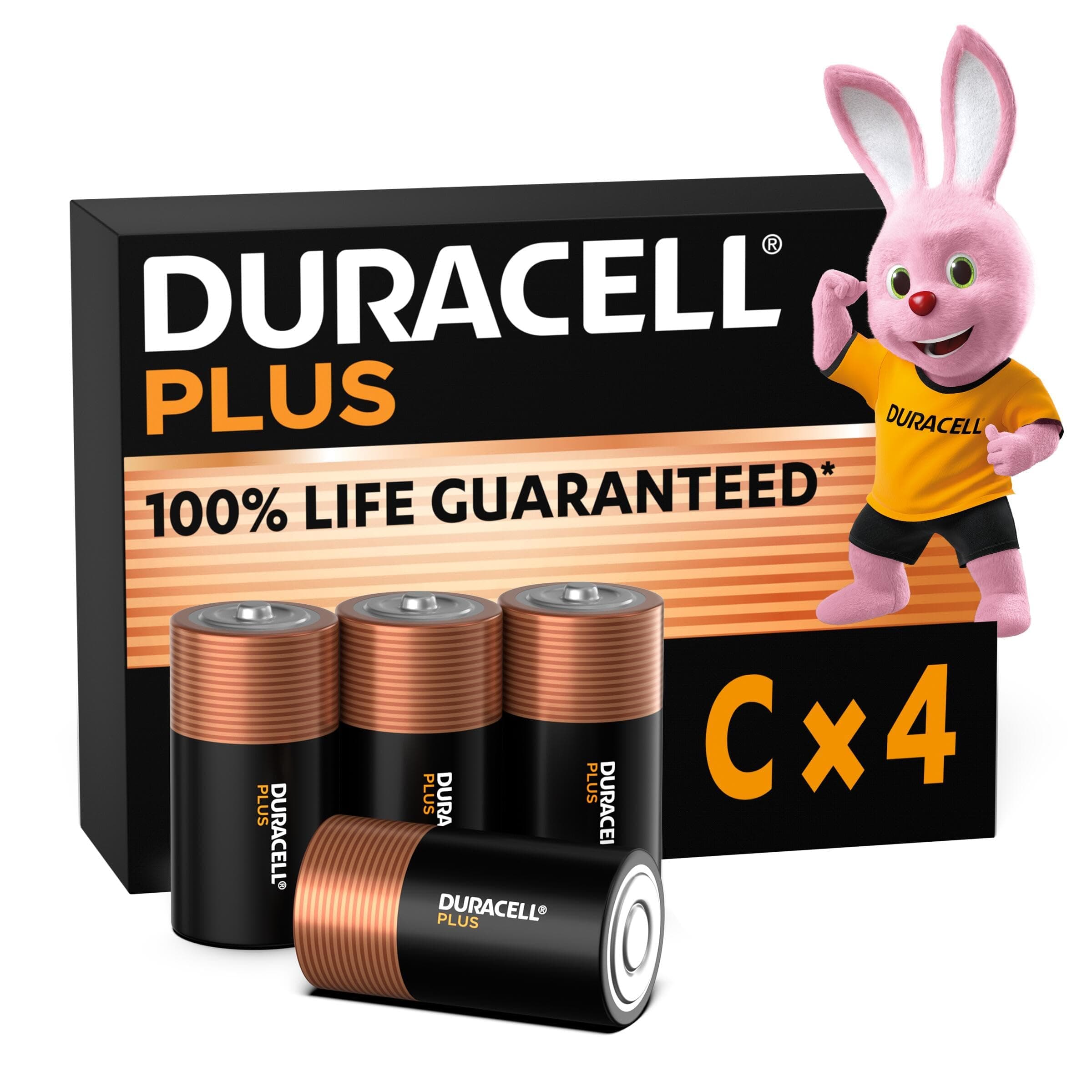 Duracell Plus C Batterien, LR14, 4 Stück, Duracell Batterien C für Alltagsgeräte Größe C 4 Stück Angebot bei HelloDeals