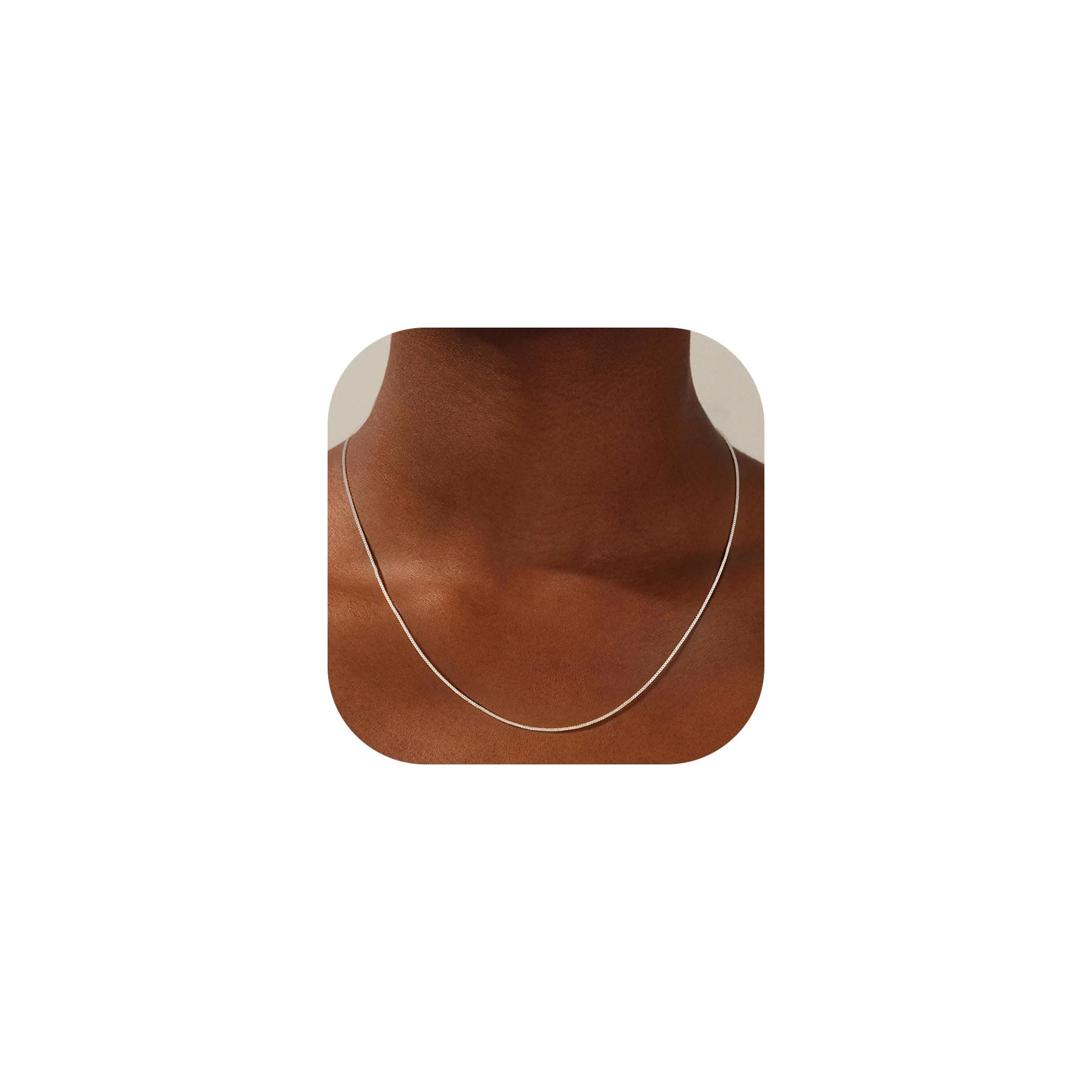 SLOONG Kette Silber 925 Damen - 0.8mm Breit Box Kette Halskette Silberkette Damen 925 Ohne Anhänger Jewelry Schmuck Geschenke für Frauen Mutter Freundin 41/46/51/56/61CM 46CM Angebot bei HelloDeals