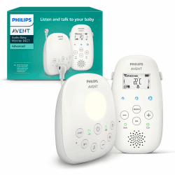 Philips ‎AVENT Audio Babyphone DECT-Technologie, Eco-Mode, Gegensprechfunktion, Schlaf- und Nachtlieder, Temperatursensor, maximale Reichweite, weiß (Modell SCD713/26) 1 Stück (1er Pack) Angebot bei HelloDeals
