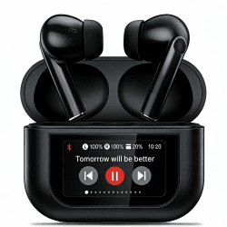 Bluetooth Kopfhörer, LED Full Color Touch Screen Wireless Earbuds, Kopfhörer Kabellos Bluetooth 5.4 in Ear, ANC+ENC Noise Cancelling, 13 Schaltbare Bildschirm, Earphones mit Touchscreen (Schwarz) Angebot bei HelloDeals